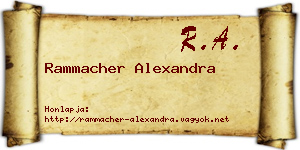 Rammacher Alexandra névjegykártya